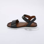Sandales  bandes scratches en cuir certifi lwg - blancheporte