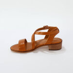 Sandales � brides crois�es en cuir - blancheporte