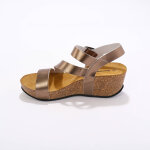 Sandales compenses cuir semelle lige - argent - blancheporte