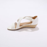 Sandales compens�es �lastiqu�es synth�tique - blancheporte