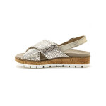 Sandales croises cuir motif animalier - pdiconfort