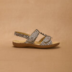 Sandales cuir imprim� - largeur confort - p�diconfort