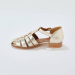Sandales en cuir plates dore - blancheporte