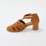 Sandales en cuir � talon - blancheporte