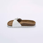 Sandales plates cuir  boucle rglable - blancheporte