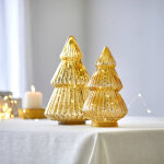 Sapin lumineux  led, verre teint dor - blancheporte
