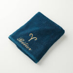 Serviettes de bain brodées bélier - 420g / m2 - blancheporte Serviettes de bain brodées bélier - 420g / m2 - blancheporte