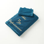 Serviettes de bain brodées capricorne personnalisable - 420g / m2 - blancheporte Serviettes de bain brodées capricorne personnalisable - 420g / m2 - blancheporte