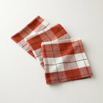 Serviette de table carreaux tiss teint - lot de 3 - blancheporte