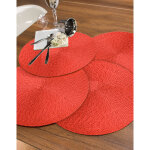 Set de table rond design m�tallis� - lot de 4 - blancheporte