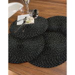 Set de table rond design mtallis - lot de 4 - blancheporte