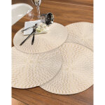 Set de table rond design m�tallis� - lot de 4 - blancheporte