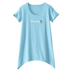 T - shirt asym�trique manches courtes turquoise - blancheporte