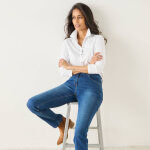 T - shirt boutonn manches longues, col polo - blancheporte