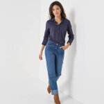 T - shirt boutonn manches longues, col polo - blancheporte