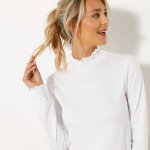 T - shirt col montant manches smockées - blancheporte T - shirt col montant manches smockées - blancheporte