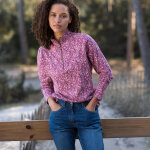 T - shirt col montant zipp imprim - blancheporte