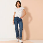 T - shirt col rond imprimé cerises dorées - blancheporte T - shirt col rond imprimé cerises dorées - blancheporte