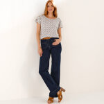 T - shirt col rond imprim� minimaliste - blancheporte