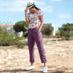 T - shirt col rond imprim tropical - blancheporte