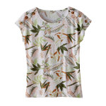 T - shirt col rond imprim� tropical - blancheporte