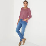 T - shirt col rond manches longues dentelle - blancheporte T - shirt col rond manches longues dentelle - blancheporte