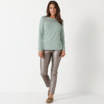 T - shirt col rond manches longues dentelle - blancheporte