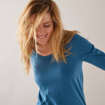 T - shirt col rond manches longues uni - blancheporte