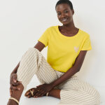 T - shirt col rond, uni coeur dor� - blancheporte