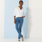 T - shirt col tunisien manches 3 / 4, broderie anglaise - blancheporte