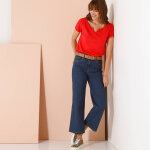 T - shirt col tunisien uni, coton - blancheporte T - shirt col tunisien uni, coton - blancheporte