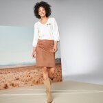 T - shirt col v, imprim c?urs - blancheporte