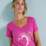 T - shirt col v imprim dor - blancheporte