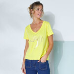 T - shirt col v imprim dor - blancheporte