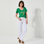 T - shirt col v imprim dor - blancheporte