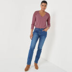 T - shirt col v manches longues dentelle - blancheporte T - shirt col v manches longues dentelle - blancheporte