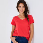 T - shirt col v uni manches courtes, coton - blancheporte T - shirt col v uni manches courtes, coton - blancheporte