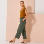 T - shirt col v uni, mélange coton - lin - blancheporte T - shirt col v uni, mélange coton - lin - blancheporte