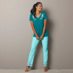 T - shirt encolure imprime bucolique - manches courtes - blancheporte