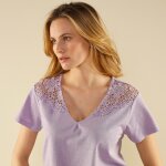 T - shirt fantaisie avec macram - blancheporte