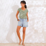 T - shirt imprim, col v macram - blancheporte