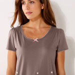 T - shirt imprim� fleurs - manches courtes - blancheporte