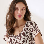 T - shirt imprim� maille d�vor�e - blancheporte