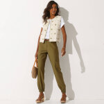 T - shirt loose col rond, manches courtes - blancheporte