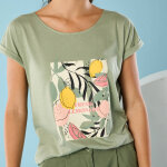 T - shirt manches courtes imprim plac, spcial petites - blancheporte