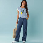 T - shirt manches courtes ray imprim plac, spcial petites - blancheporte