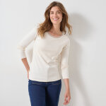 T - shirt manches longues biais dentelle avec brassière - chaleur douce - blancheporte T - shirt manches longues biais dentelle avec brassière - chaleur douce - blancheporte