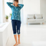 T - shirt manches longues fleuri meraude - blancheporte