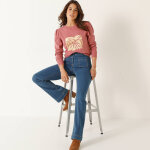 T - shirt manches longues, imprimé brillant - blancheporte T - shirt manches longues, imprimé brillant - blancheporte