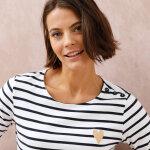 T - shirt marinire broderie coeur dor en coton biologique( * * ) - blancheporte